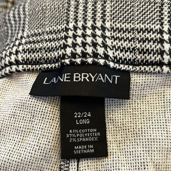 Lane Bryant black white plaid pull on trouser pants Size 22/24 Long New - Picture 7 of 9